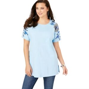 Roamans Floral Embellished Sequin Oversized Tunic - Size 22/24